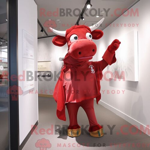 Personnage Mascotte Redbrokoly D Un Wellington Au B?uf À La Crème Habillé D Un Capri Et D Épingles À Cheveux