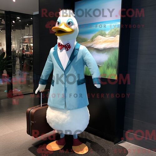 Personnage Mascotte Redbrokoly D Un Drapeau Irlandais Cyan Habillé D Un T-Shirt Graphique Et De Sacs À Dos
