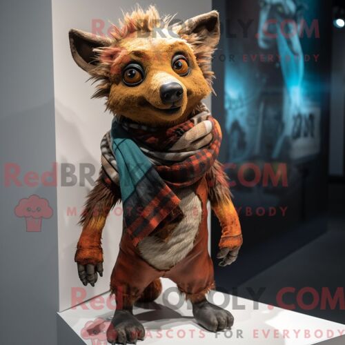 Costume De Mascotte Redbrokoly De Bougie Parfumée À La Pêche Personnage Habillé Avec Une Robe Et Des Pochettes