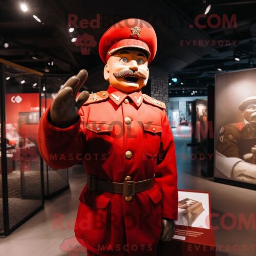 Costume De Mascotte Redbrokoly De Soldat De L Armée Rouge Personnage Habillé D Une Chemise En Popeline Et D Épingles À Cheveux