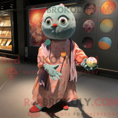 Personnage Mascotte Redbrokoly D Une Vache Violette De Guernesey Habillée D Un Sweat-Shirt Et De Ceintures De Smoking