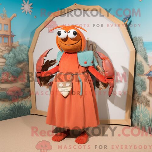 Personnage Mascotte Redbrokoly D Un Bernard-L Ermite Rouillé Habillé D Une Robe Droite Et De Ceintures De Smoking