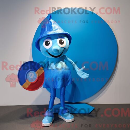 Personnage Mascotte Redbrokoly D Un Blue Plate Spinner Habillé D Un Maillot De Bain Une Pièce Et De Portefeuilles