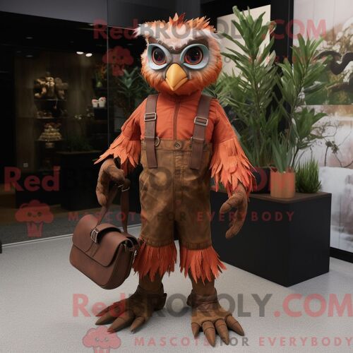 Personnage Mascotte Redbrokoly D Un Calamar Frit À L Orange Habillé D Une Barboteuse Et De Boucles D Oreilles