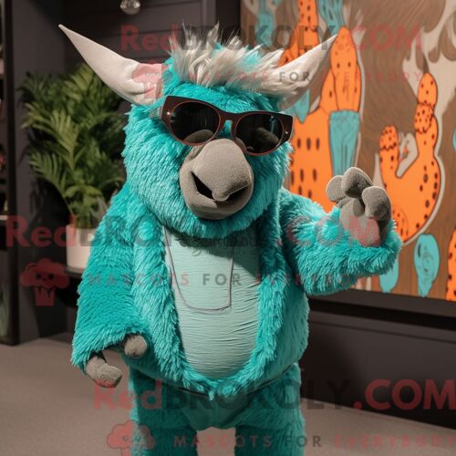 Personnage Mascotte Redbrokoly D Une Vache Holstein Marron Habillée D Un Manteau Et De Pinces À Cheveux