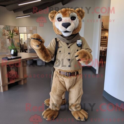 Personnage Mascotte Redbrokoly D Un Mouton Jaune Habillé D Une Robe Midi Et De Montres Digitales