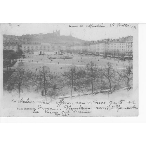 Lyon " Place Bellecour " - Carte Précurseur - Oblitérée En 1904 - Ref 061 292