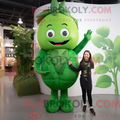 Personnage Mascotte Redbrokoly D Un Trèfle À Quatre Feuilles Rouge Habillé D Un Jean Skinny Et De Montres