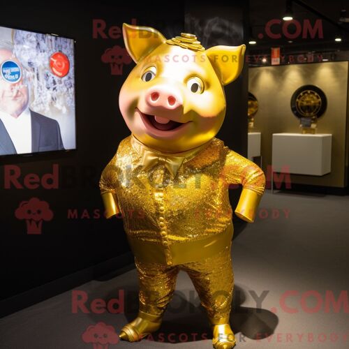 Personnage Mascotte Redbrokoly D Un Gant De Boxe Rose Habillé D Une Robe Droite Et De Bagues