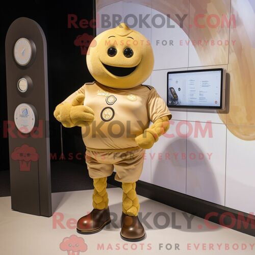 Personnage Mascotte Redbrokoly D Une Raquette De Tennis Grise Habillée D Un Pantalon En Velours Côtelé Et De Boutons De Manchette