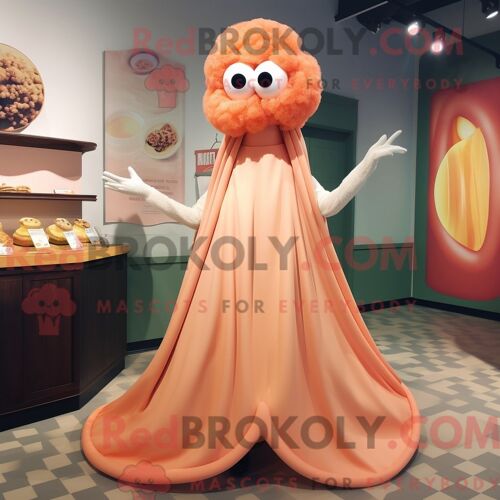 Personnage Mascotte Redbrokoly D Un Raisin Crème Habillé D Une Combishort Et De Colliers