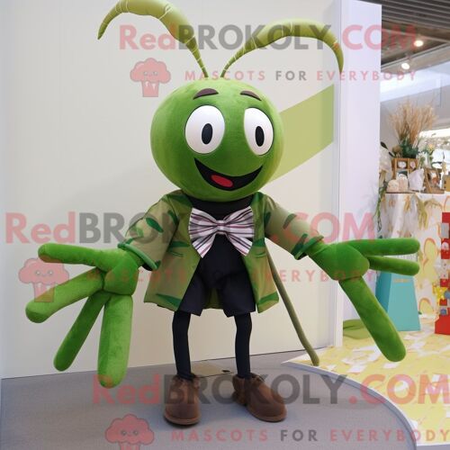 Personnage De Costume De Mascotte Redbrokoly D Olive Spider Habillé Avec Une Jupe-Culotte Et Des Noeuds Papillons