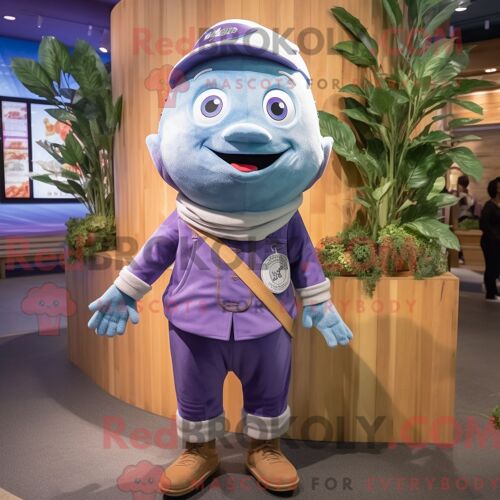 Personnage Mascotte Redbrokoly D Une Bouteille De Moutarde Cyan Habillée D Une Combinaison Et De Sacs À Main