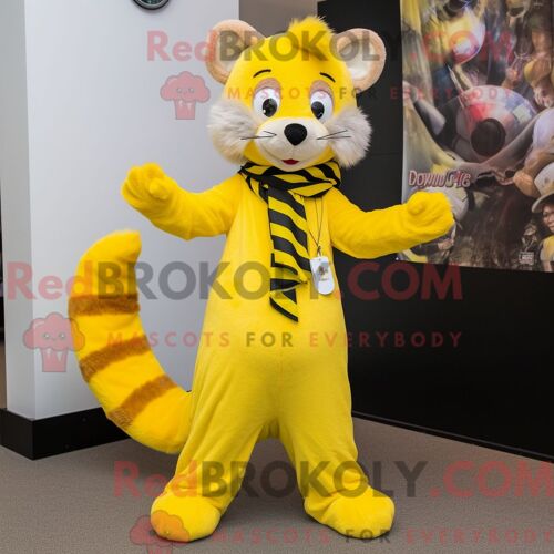 Personnage Mascotte Redbrokoly D Un Sablier Vert Citron Habillé D Une Chemise En Popeline Et De Colliers