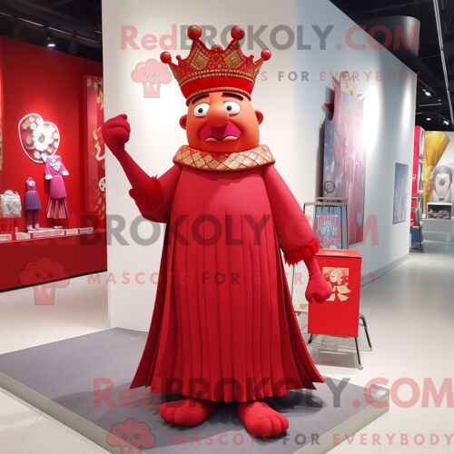 Personnage Mascotte Redbrokoly D Un Cimetière Magenta Habillé D Un Jean Skinny Et De Ceintures