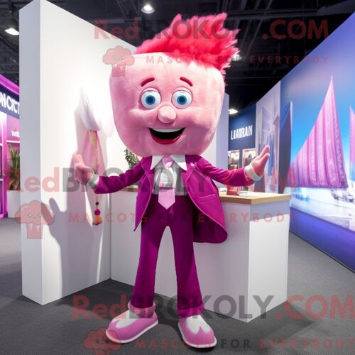 Costume De Mascotte Redbrokoly De Fée Des Dents Magenta Personnage Habillé D Un Blazer Et De Cravates