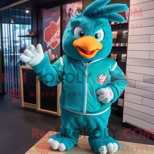 Personnage Mascotte Redbrokoly D Un Tapir Crème Habillé D Un Pantalon En Velours Côtelé Et De Noeuds Papillons