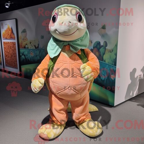 Personnage Mascotte Redbrokoly D Un Bbq Ribs Marron Habillé D Une Robe Droite Et De Coussinets De Pieds