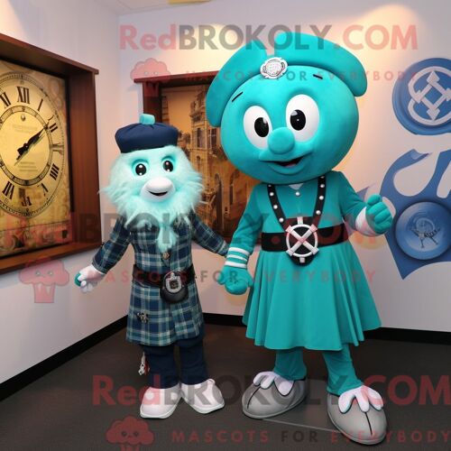 Personnage Mascotte Redbrokoly D Un Flamant Bleu Habillé D Un Bikini Et D Épingles À Cravate