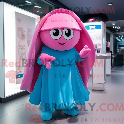 Personnage Mascotte Redbrokoly D Une Momie Bleu Ciel Habillée D Une Robe Et De Bandeaux