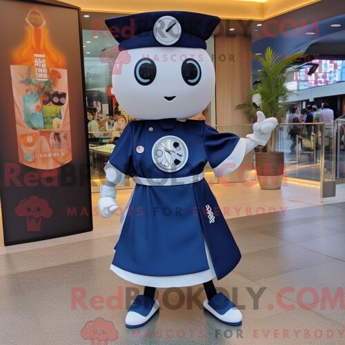 Personnage Mascotte Redbrokoly D Une Soupe Miso Marine Habillée D Une Jupe Cercle Et De Montres Bracelet