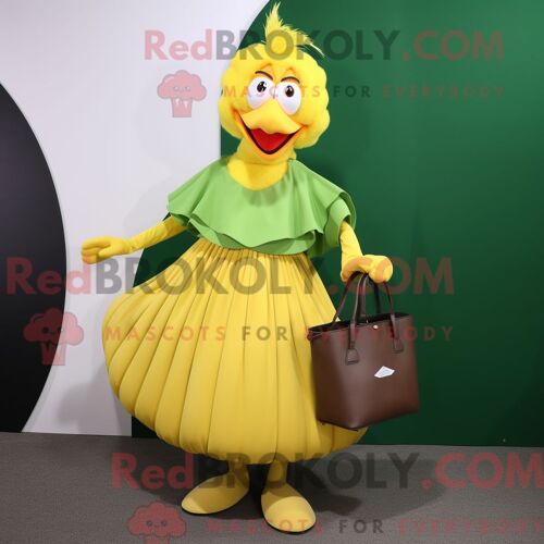 Personnage Mascotte Redbrokoly D Un Chapeau De Sorcière Marron Habillé D Un Pantalon Et De Gants