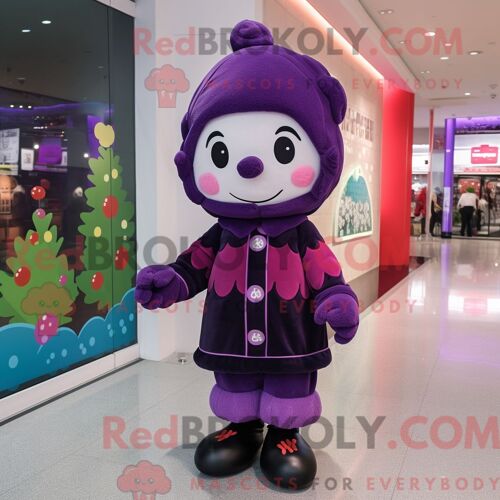 Personnage Mascotte Redbrokoly D Une Prune Habillée D Un Legging Et D Une Casquette
