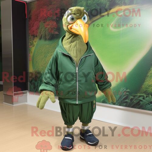 Personnage De Costume De Mascotte Redbrokoly De Gâteau De Mariage Bleu Ciel Habillé Avec Un Pantalon De Costume Et Des Coussinets De Pied