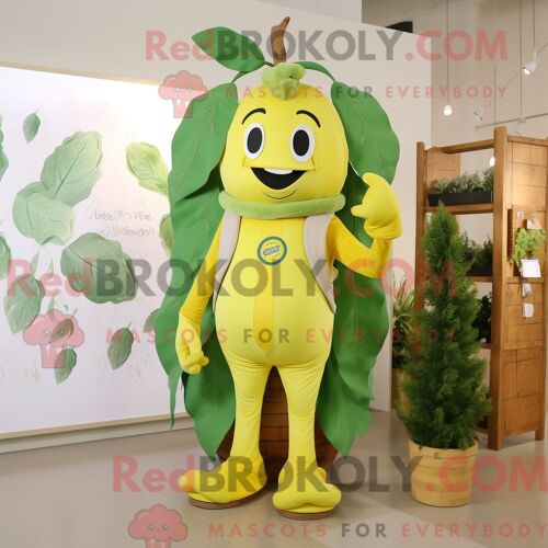 Costume De Mascotte Redbrokoly De Pamplemousse Vert Citron Personnage Habillé Avec Un Legging Et Des Boucles D Oreilles