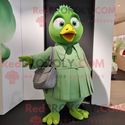 Personnage Mascotte Redbrokoly D Un Ballon Bleu Marine En Forme De Coeur Habillé D Une Parka Et De Bandeaux