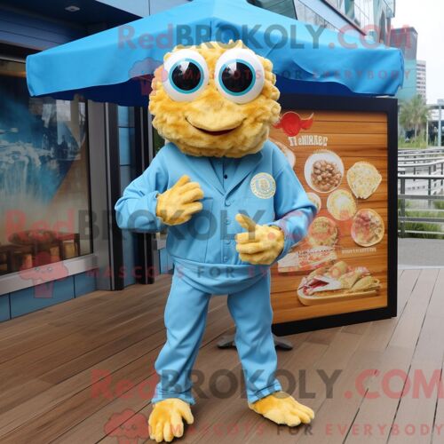 Personnage Mascotte Redbrokoly D Un Blue Crab Cakes Habillé D Une Veste Et De Porte-Monnaie