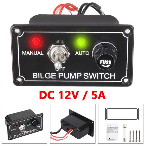 Panneau De Commutateur De Pompe Marine De Haute Qualité À 3 Voies, Interrupteur À 3 Positions Avec Fusible Led Pour Yacht, Camping-Car, Camion, Bateau, Rv, Dc 12v