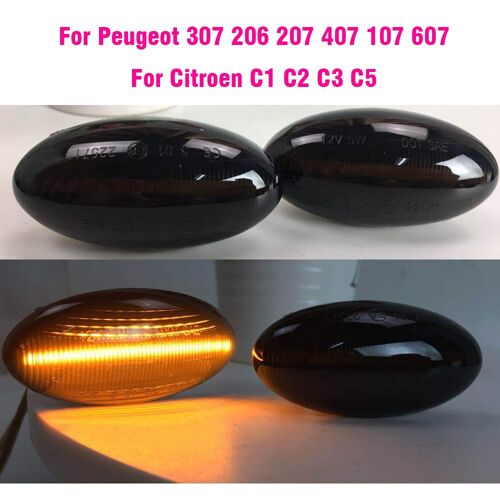 Clignotant Dynamique À Led Pour Peugeot, Indicateur De Tournant Tournant, Indicateur Latéral D'eau Courante, Pour Citroën C1 C2 C3 C5, 307, 206, 207, 407, 107, 607