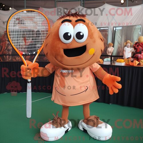 Personnage Mascotte Redbrokoly D Un Sandwich Au Porc Effiloché À La Lavande Habillé D Une Chemise En Jean Et D Anneaux