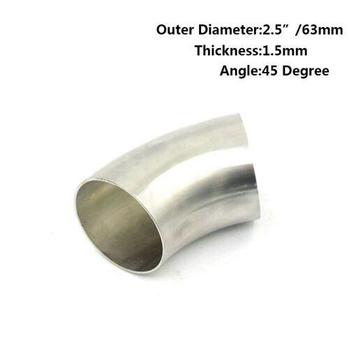 Cnspeed 2.5 \""Pouce/63mm 304 Acier Inoxydable 45 Coude Résistant Épaisseur Du Tuyau: 1.5mm Yc101155-63