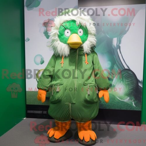 Personnage Mascotte Redbrokoly D Un Aigle Orange Habillé D Une Jupe Et D Anneaux
