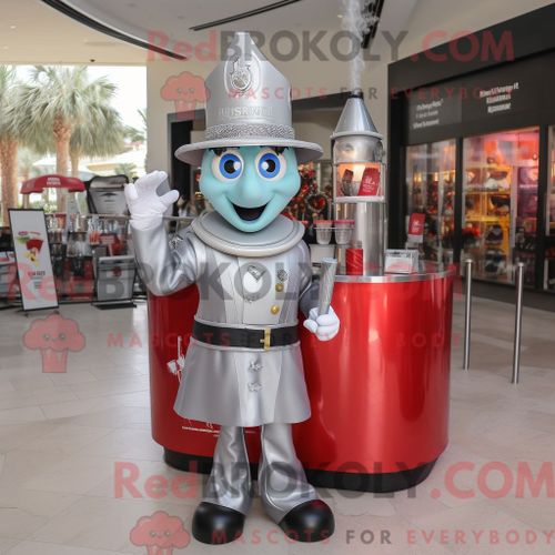 Personnage De Costume De Mascotte Redbrokoly De Château Irlandais De Pêche Habillé D Un Costume Et De Sacs Fourre-Tout