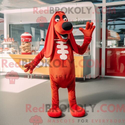 Personnage Mascotte Redbrokoly D Un Radis Bleu Habillé D Une Robe Fourreau Et De Cravates