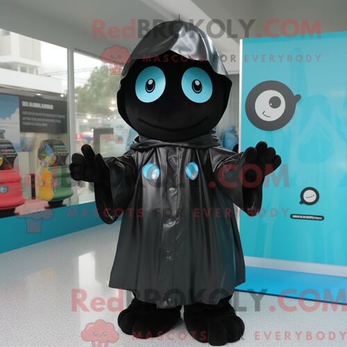 Personnage Mascotte Redbrokoly D Un Bracelet Noir Habillé D Un Imperméable Et De Casquettes