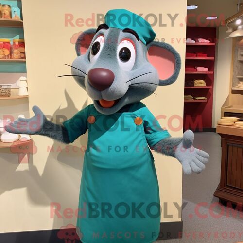 Costume Mascotte Redbrokoly De Babouin Blanc Habillé Avec Un Pantalon Chino Et Des Pochettes