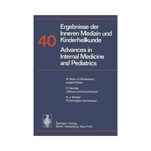 Ergebnisse Der Inneren Medizin Und Kinderheilkunde / Advances In Internal Medicine And Pediatrics