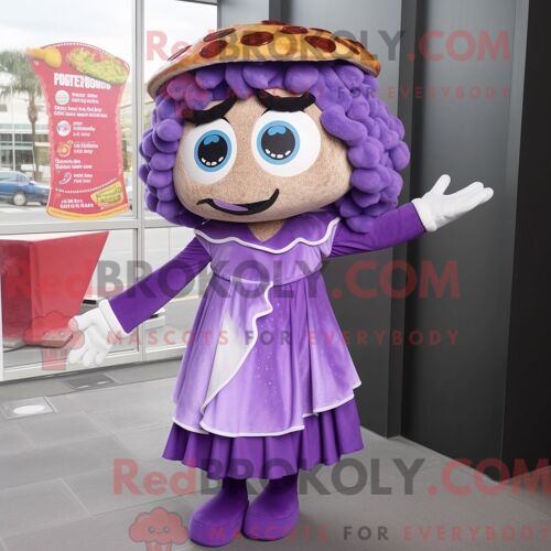 Personnage Mascotte Redbrokoly D Une Pomme De Terre Bleue Habillée D Une Jupe Trapèze Et De Bracelets De Cheville