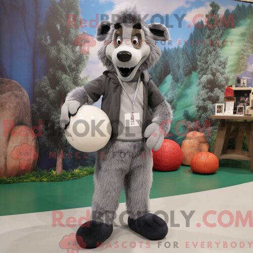 Personnage Mascotte Redbrokoly D Un Juggle Marron Habillé D Un T-Shirt À Manches Longues Et De Bandeaux