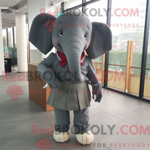 Personnage Mascotte Redbrokoly D Un Éléphant Habillé D Une Jupe Crayon Et De Cravates