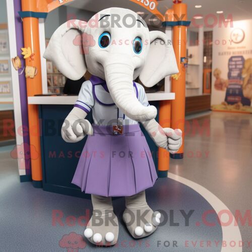 Personnage Mascotte Redbrokoly D Un Éléphant Habillé D Une Jupe Crayon Et De Cravates