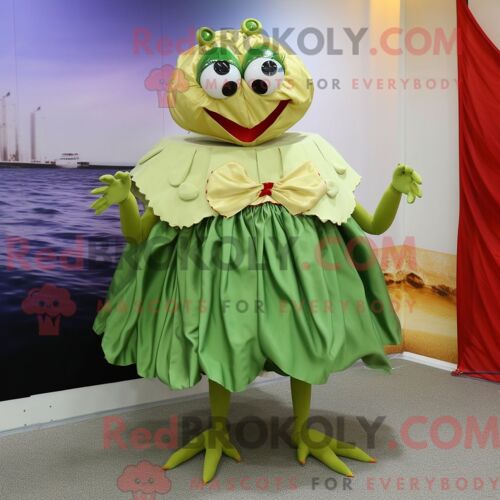 Personnage Mascotte Redbrokoly D Un Pad Thai Marron Habillé D Une Robe Longue Et De Porte-Clés