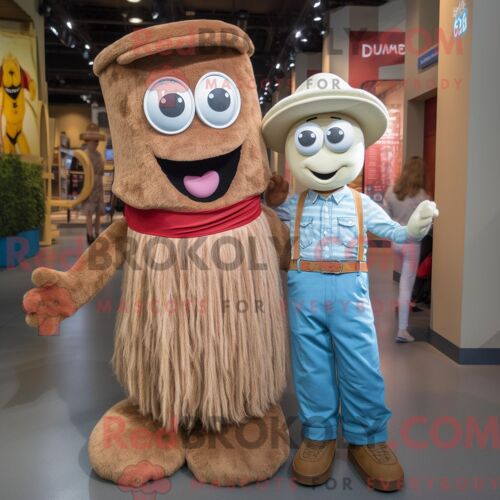 Personnage Mascotte Redbrokoly D Un Gant De Boxe Orange Habillé D Un Mom Jeans Et De Pinces À Cheveux