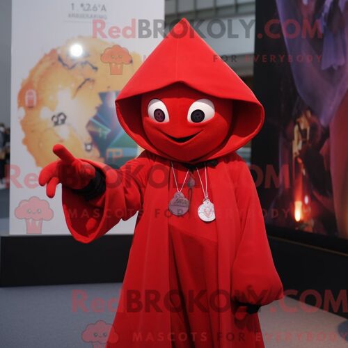 Personnage Mascotte Redbrokoly D Un Panda Rouge Doré Habillé D Un Débardeur Et De Noeuds Papillons