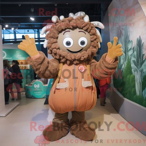 Personnage De Costume De Mascotte Redbrokoly De Poulet Frit Bleu Habillé Avec Un Short Et Des Châles