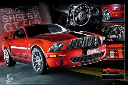Easton - Red Mustang Gt500 - Affiche / Poster Envoi En Tube